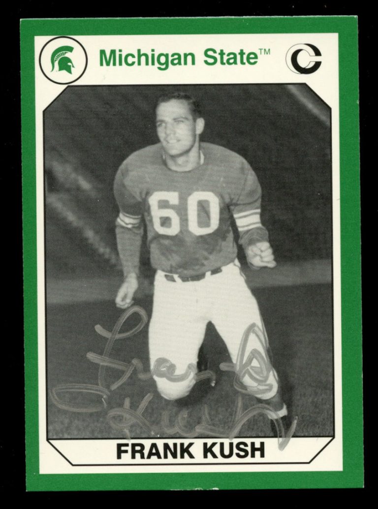 Frank Kush #185 signed autograph 1990 Michigan State Collegiate Collection Card