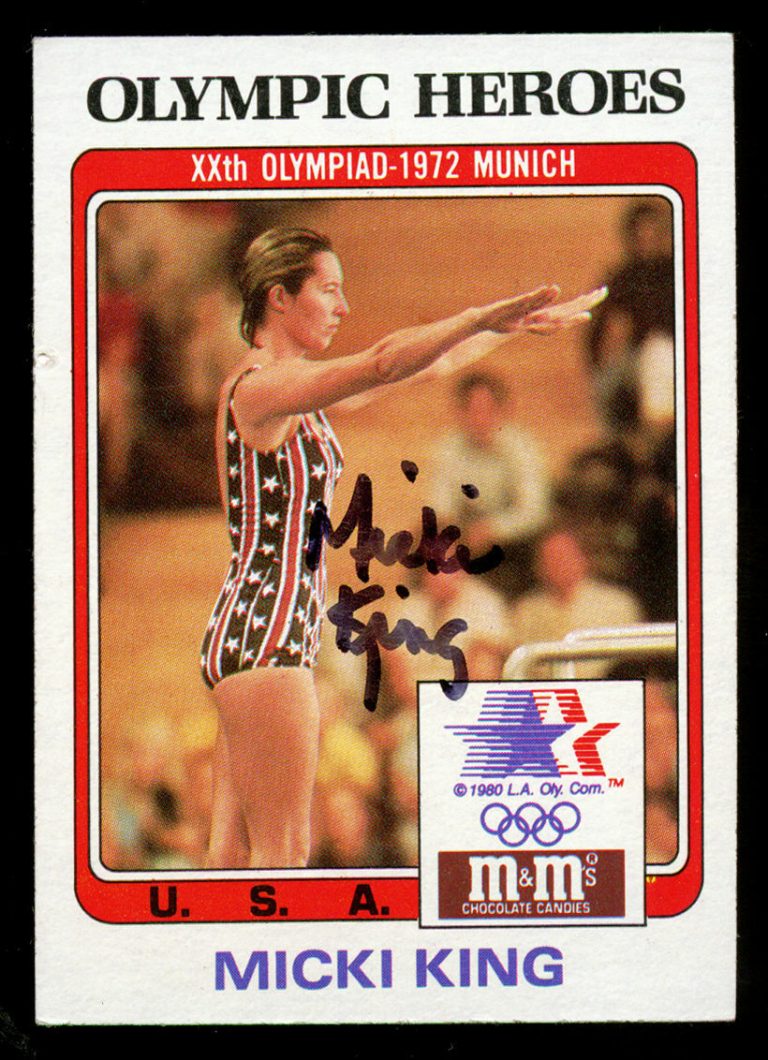 Micki King #23 signed autograph 1983 Topps Olympic Heros M&M Trading Card