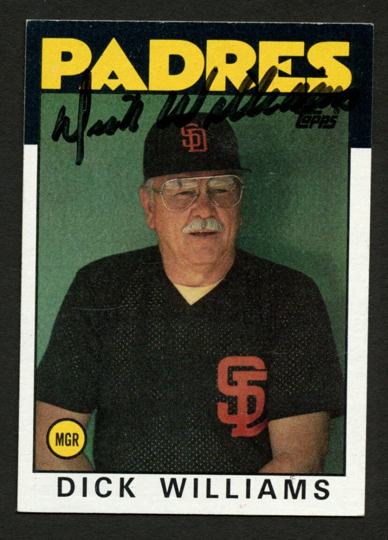Dick Williams #681 signed autograph auto 1986 Topps Baseball Trading Card