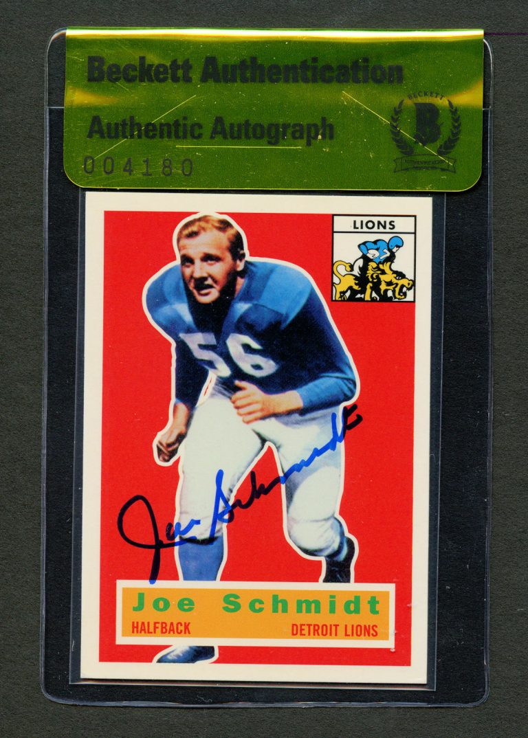 Joe Schmidt #44 signed autograph Topps Archives The Ultimate 1956 Series BAS