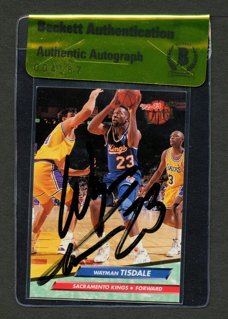 Wayman Tisdale #160 signed auto 1992-93 Fleer Basketball Card Beckett Authentic