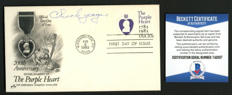 Chuck Yeager signed autograph FDC 1st to Break Speed of Sound Beckett Authentic