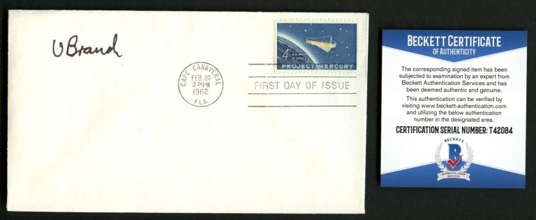 Vance Brand signed autograph First Day Cover NASA Astronaut Beckett Authentic