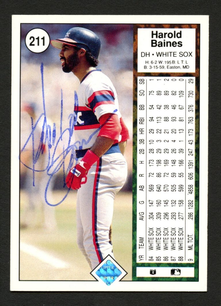 Harold Baines #211 signed autograph auto 1989 Upper Deck Baseball Card