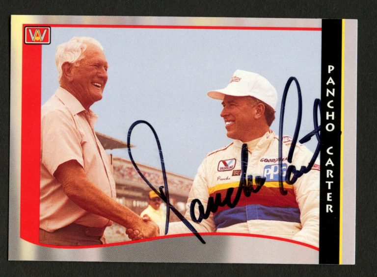 Pancho Carter #42 signed autograph auto 1992 PPG Indy Racing Trading Card