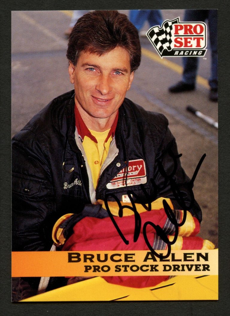 Bruce Allen #70 signed autograph auto 1992 Pro Set NHRA Car Card