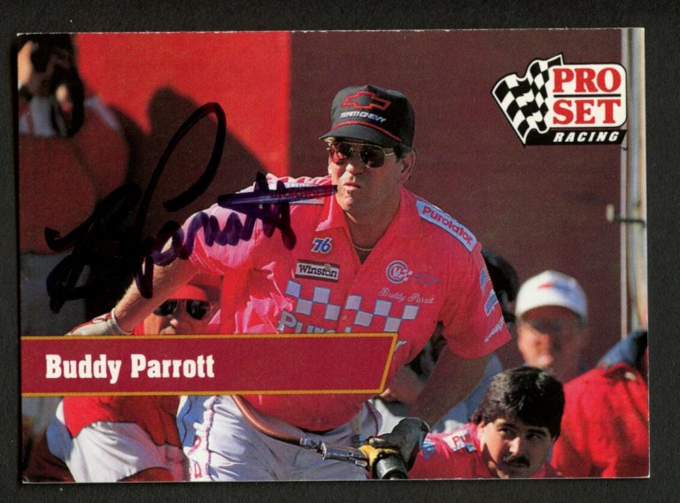 Buddy Parrott #31 signed autograph auto 1991 Pro Set NASCAR Trading Card