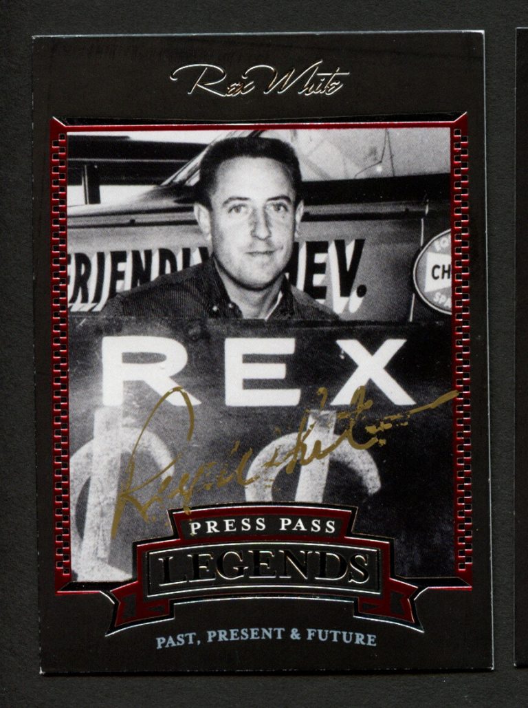 Rex White #8 signed autograph 2005 Press Pass Legends NASCAR Trading Card