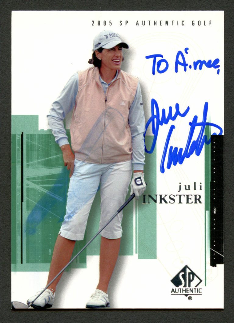 Juli Inkster #20 signed autograph auto 2005 SP Upper Deck LPGA Golf Trading Card