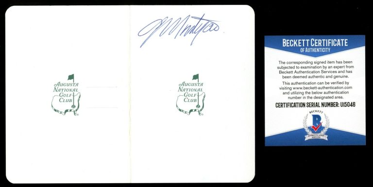 Colin Montgomerie signed autograph auto Augusta National Masters Scorecard BAS