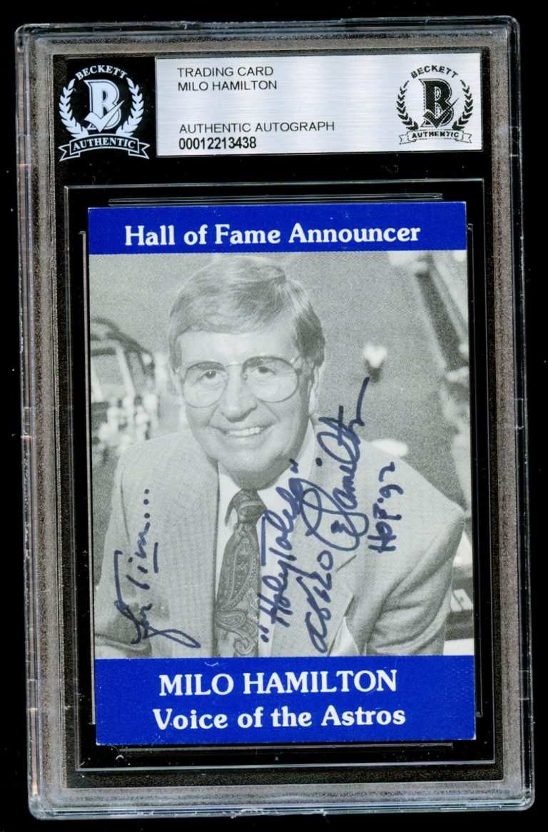 Milo Hamilton signed autograph Voice of the Astros Hall of Fame Announcer BAS