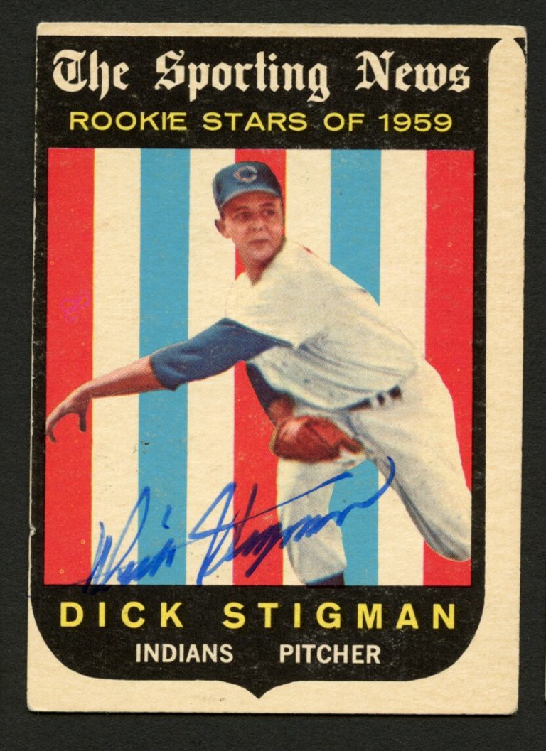Dick Stigman #142 signed autograph auto 1959 Topps Baseball Trading Card