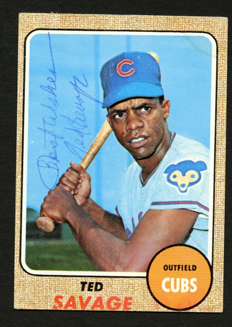 Ted Savage #119 signed autograph auto 1968 Topps Baseball Trading Card
