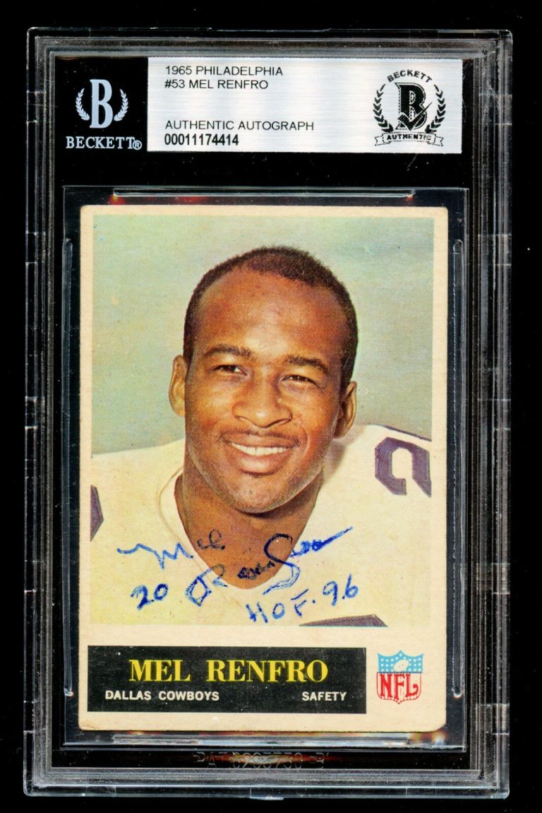 Mel Renfro #53 signed autograph 1965 Philadelphia ROOKIE Football Card BAS Slab