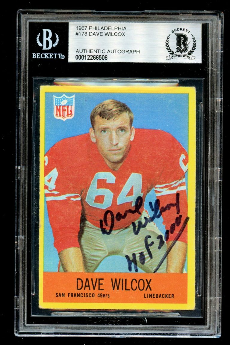 Dave Wilcox #178 signed autograph 1967 Philadelphia ROOKIE Football Card BAS