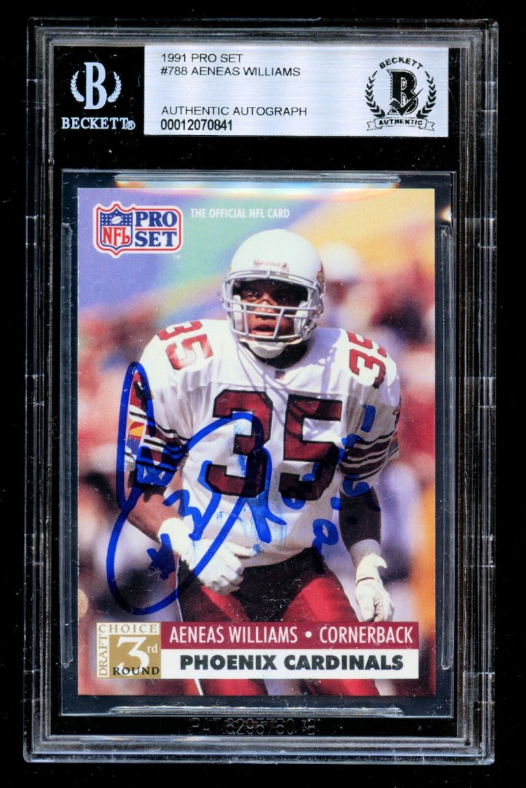 Aeneas Williams #788 signed autograph 1991 Pro Set ROOKIE Football Card BAS Slab