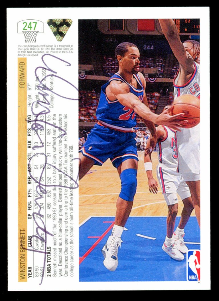 Winston Bennett #247 signed autograph auto 1991-92 Upper Deck Basketball Card