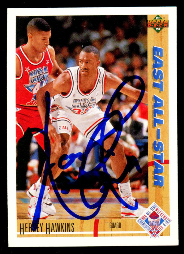 Hersey Hawkins #71 signed autograph auto 1991-92 Upper Deck Basketball Card