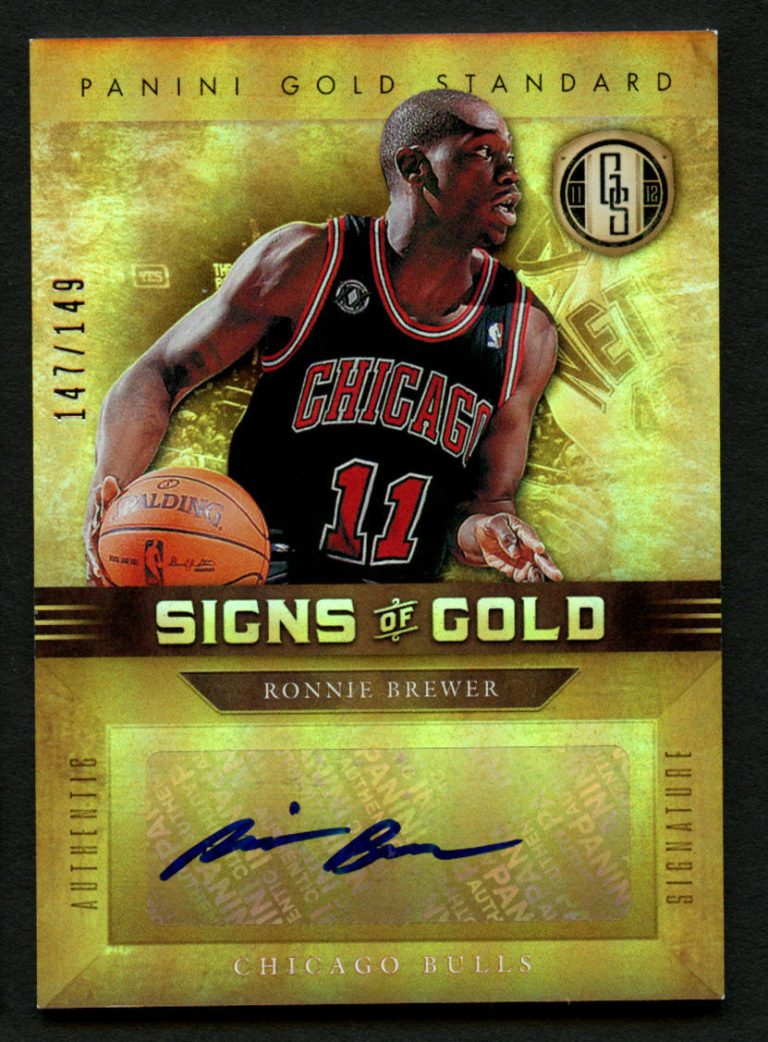 Ronnie Brewer SG-12 signed autograph auto 2012 Panini Gold Standard Card 147/149