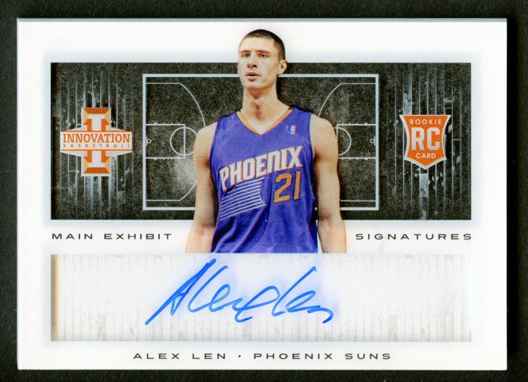 Alex Len #24 signed autograph auto 2013-14 Panini Innovation Main Exhibit 61/75