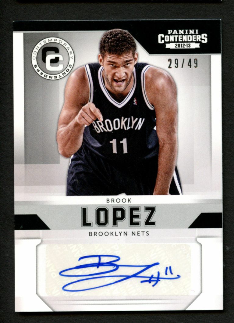 Brook Lopez #3 signed autograph auto 2012-13 Panini Contenders Basketball 29/49