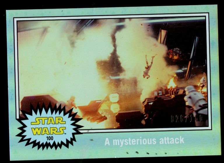 Mysterious Attack #100 Topps Journey to Star Wars- Force Awakens Ice Foil 26/150