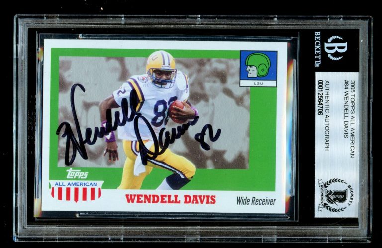 Wendell Davis #84 signed autograph 2005 Topps All American Football Card BAS