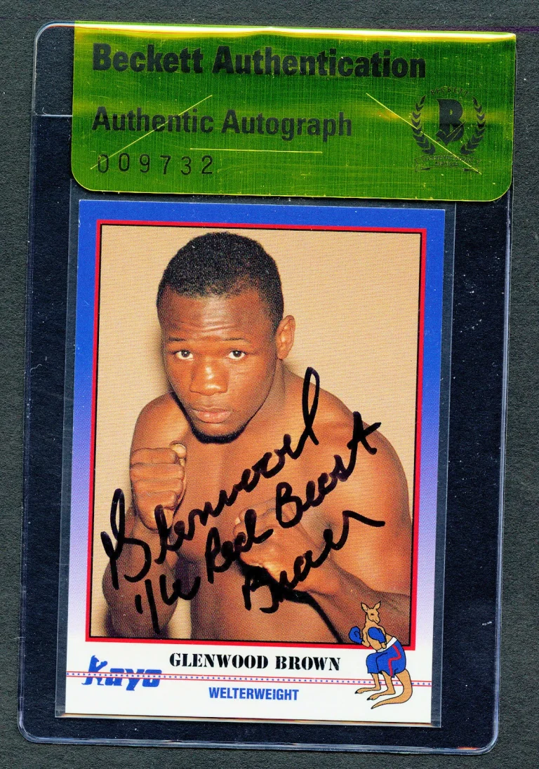 Glenwood Brown #137 signed autograph 1991 Kayo Boxing Beckett Authentication BAS