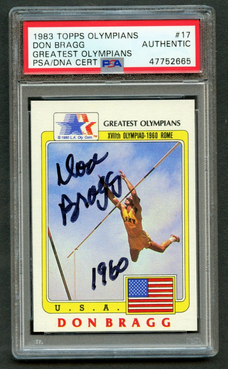 Don Bragg #17 signed autograph auto 1983 Topps Greatest Olympians Card PSA Slab