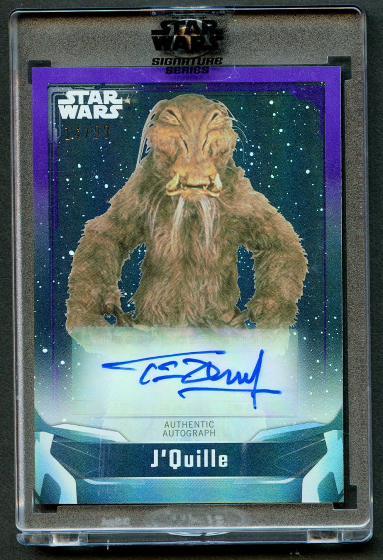 Tim Dry as J'Quille Purple 14/99 Auto 2021 Topps Star Wars Signature Series