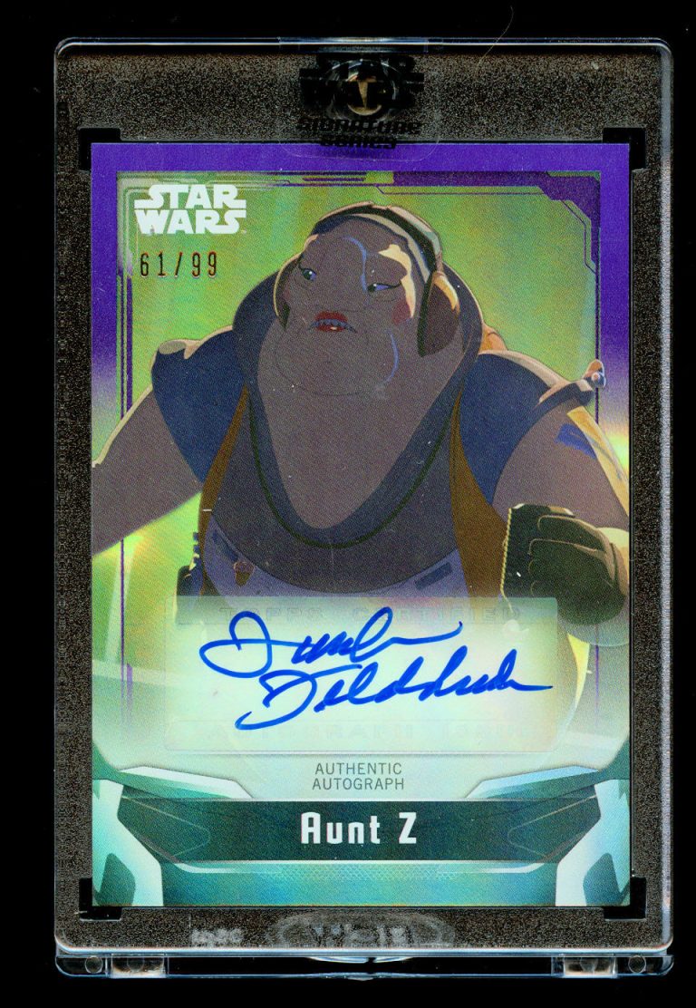 Tovah Feldshuh as Aunt Z Purple 61/99 Auto 2021 Topps Star Wars Signature Series