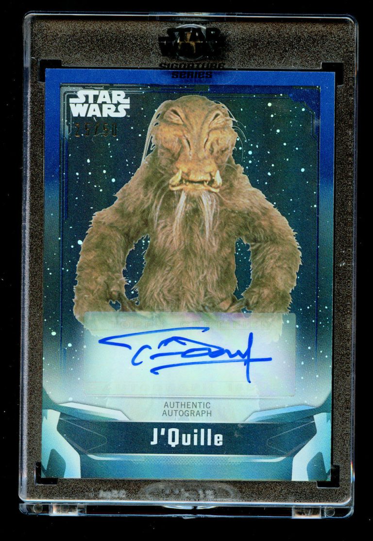 Tim Dry as J'Quille A-TD Blue 25/50 Auto 2021 Topps Star Wars Signature Series