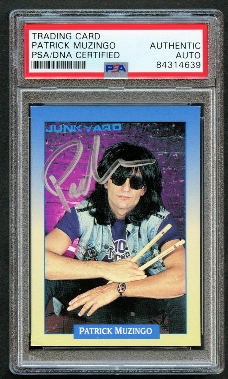 Patrick Muzingo #135 signed autograph 1991 RockCards Junkyard Card PSA Slabbed