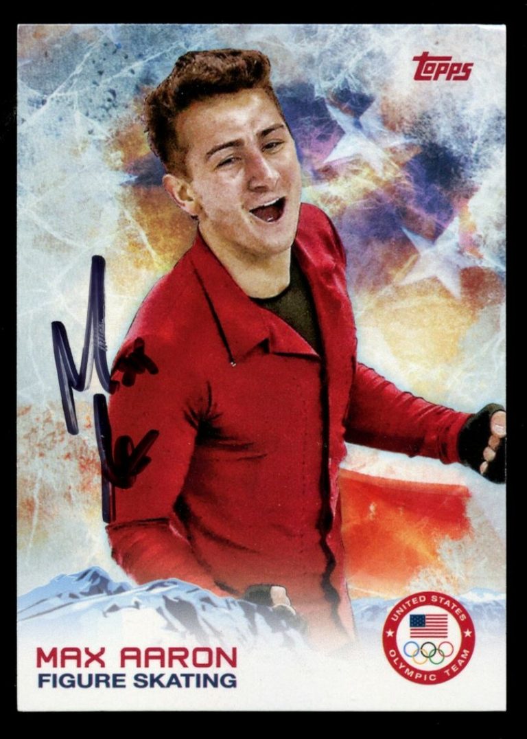 Max Aaron #1 signed autograph auto 2014 Topps U.S. Winter Olympic Card