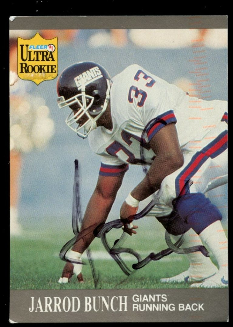 Jarrod Bunch #U-62 signed autograph auto 1991 Fleer Ultra Football Trading Card