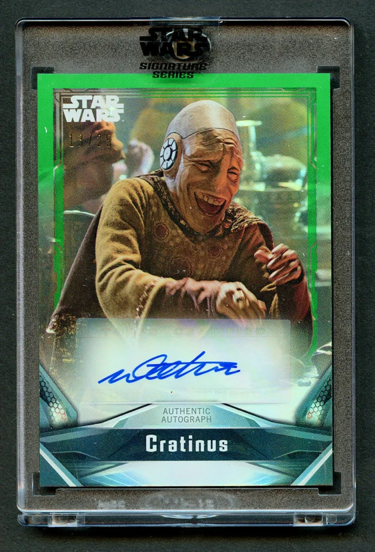Dee Tails as Cratinus Green 13/25 Auto 2021 Topps Star Wars Signature Series