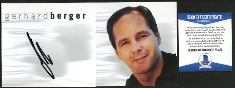 Gerhard Berger signed autograph pamphlet Former F1 Driver Beckett Certified BAS