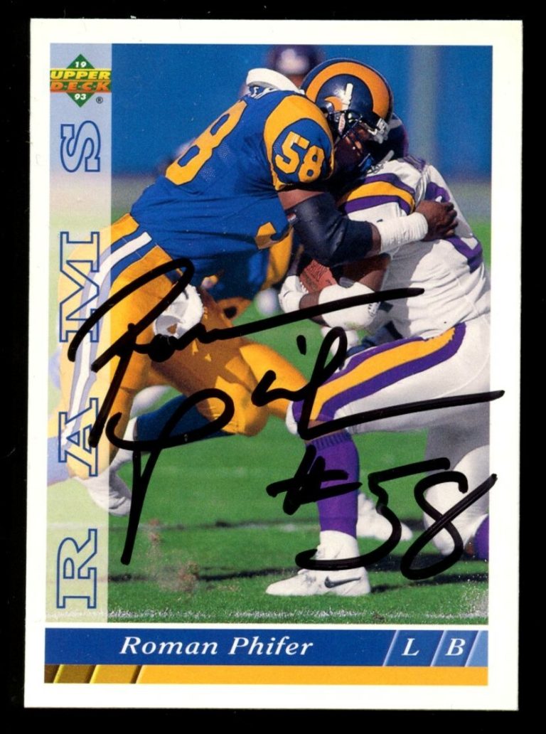 Roman Phifer #413 signed autograph auto 1993 Upper Deck Football Trading Card