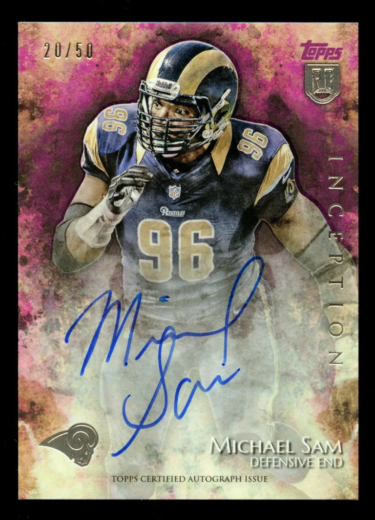 Michael Sam #54 signed autograph auto 2014 Topps Inception Rookie 20/50
