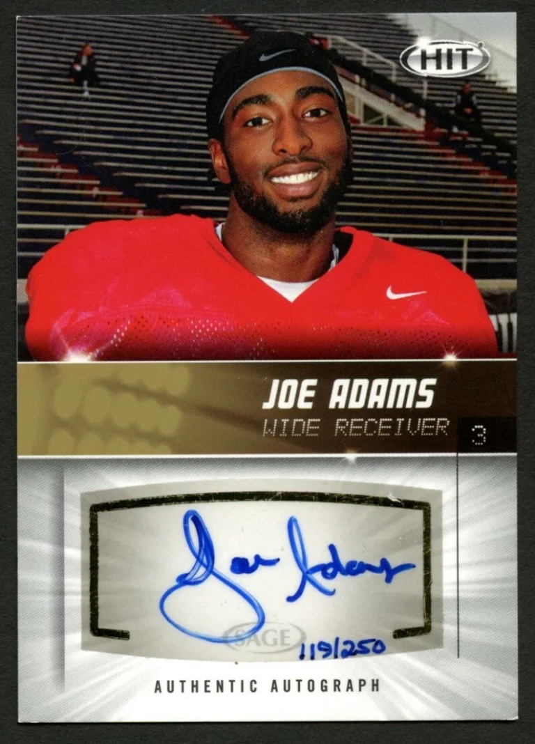 Joe Adams #A23 signed autograph auto 2012 Sage HIT Football Trading Card