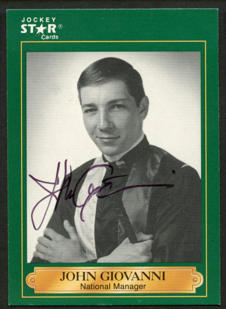 John Giovanni #23 signed autograph auto 1991 Horse Jockey Star Trading Card