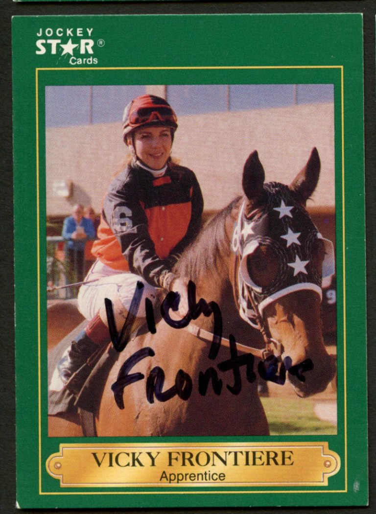 Vicky Frontiere #89 signed autograph auto 1991 Horse Jockey Star Trading Card