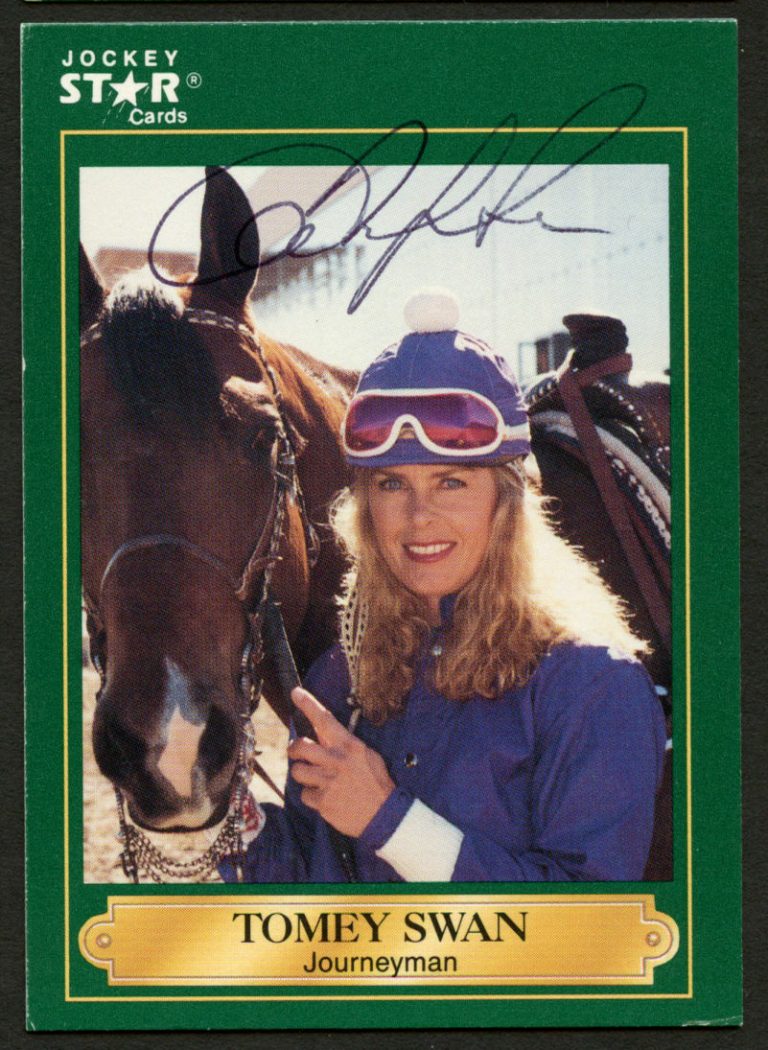 Tomey Swan #193 signed autograph auto 1991 Horse Jockey Star Trading Card