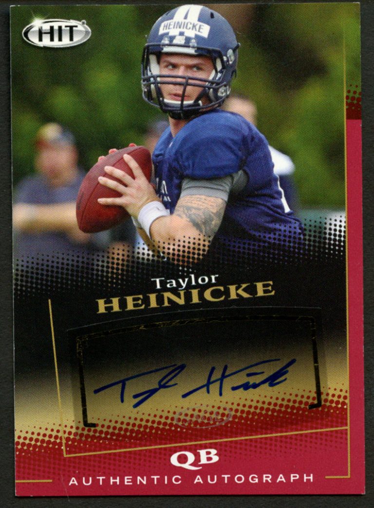 Taylor Heinicke A34 signed autograph auto 2015 Sage HIT Football Trading Card