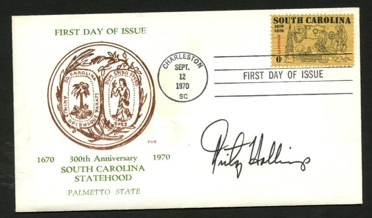 Ernest F Hollings d.2019 signed autograph FDC cover Governor of S Carolina PC152