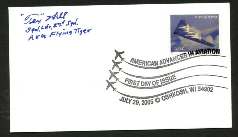 David Tex Hill d.2007 signed autograph FDC cover American Fighter Pilot PC158