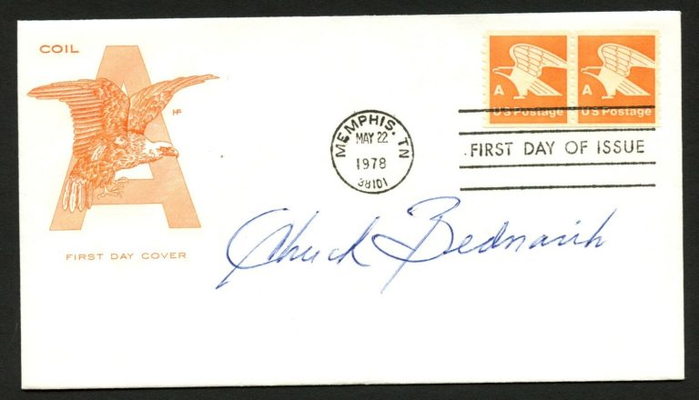 Chuck Bednarick d.2015 signed autograph auto FDC cover USA Football Player PC059