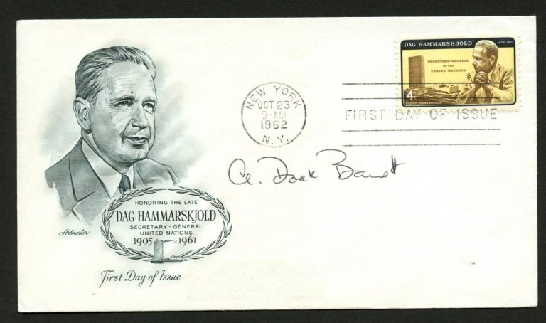 A. Doak Barnett d.1999 signed autograph auto FDC cover American Journalist PC030