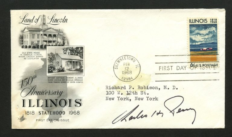 Charles H. Percy d2011 signed autograph auto FDC cover US Senator Illinois PC261