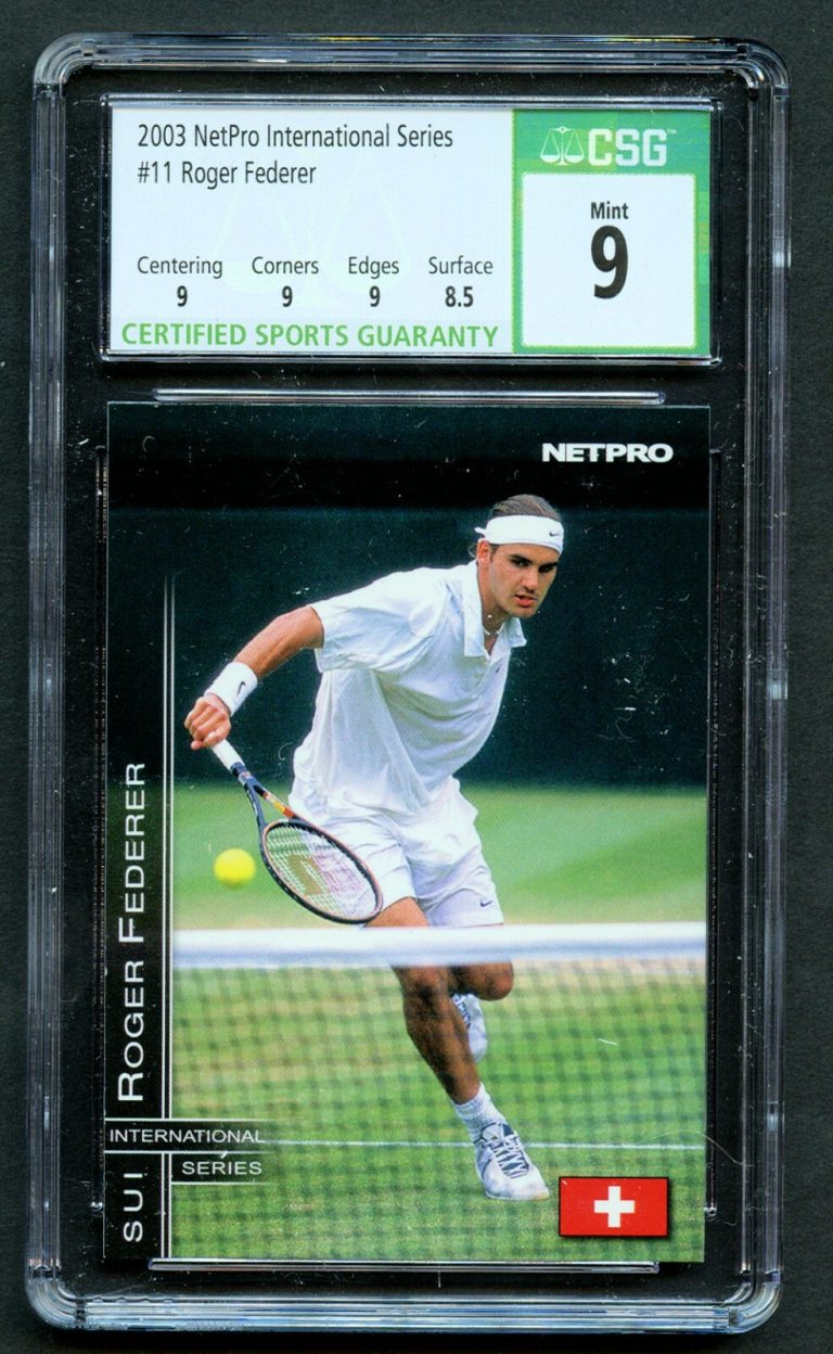 Roger Federer 2003 NetPro International Series #11 CSG Quad Graded 9 MINT